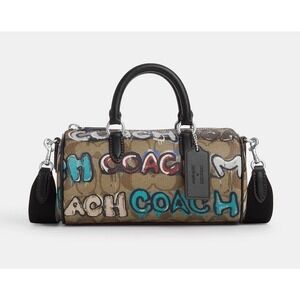 Coach Crossbody X Mint + Serf Lacey In Signature Canvas CM094 Barrel Bag Mini